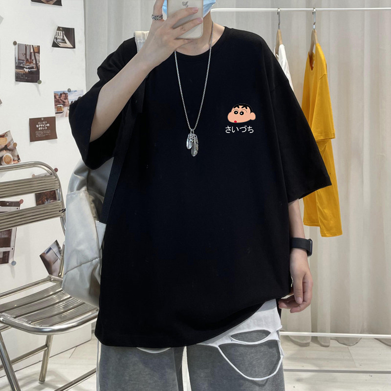 Men's short sleeves T-shirt Summer 2021 new loose weight lbs Black port Wind cool Tidal Signs Fashion clothes 