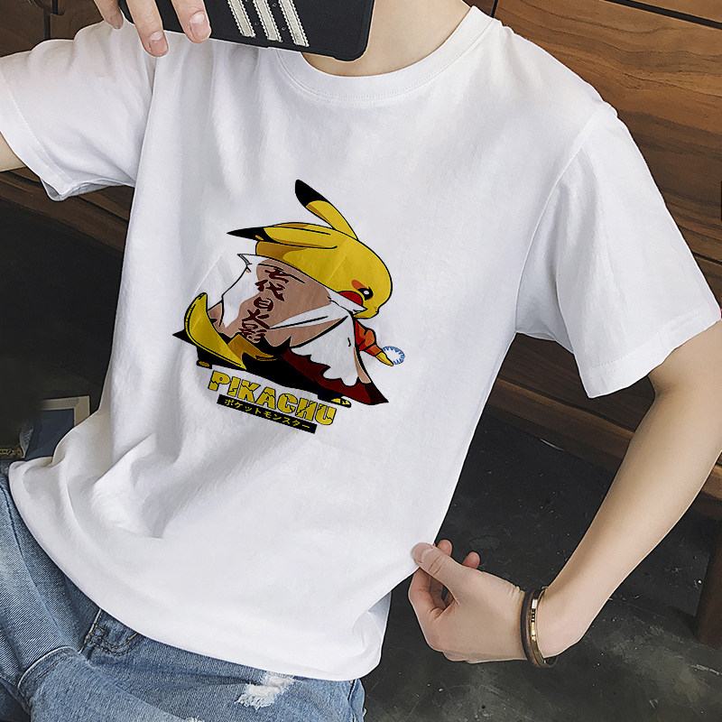 Young White Men Short Sleeve T-shirt Student Letter Printed Body Trend Men's Dress Half Sleeve Undershirt Clothing 