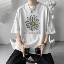 Short sleeve t-shirt for mens summer 2021 new trend Chains Chains with wind easing 100 lap 50% and half sleeves