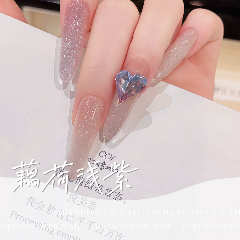 【Lotus Light Purple】Huazi Diamond-Girlspower Designer Niche Handmade Wearable Nails 【Lotus Light Purple】Huazi Diamond-Girlspower Designer Niche Handmade Wearable Nails