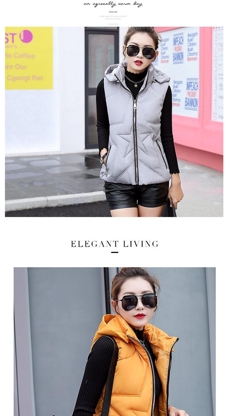 Phiên bản Hàn Quốc của mùa thu mới và mùa đông cotton vest nữ phần ngắn Slim mỏng xuống cotton vest vest cotton vai áo khoác sinh viên ấm áp áo khoác da nữ
