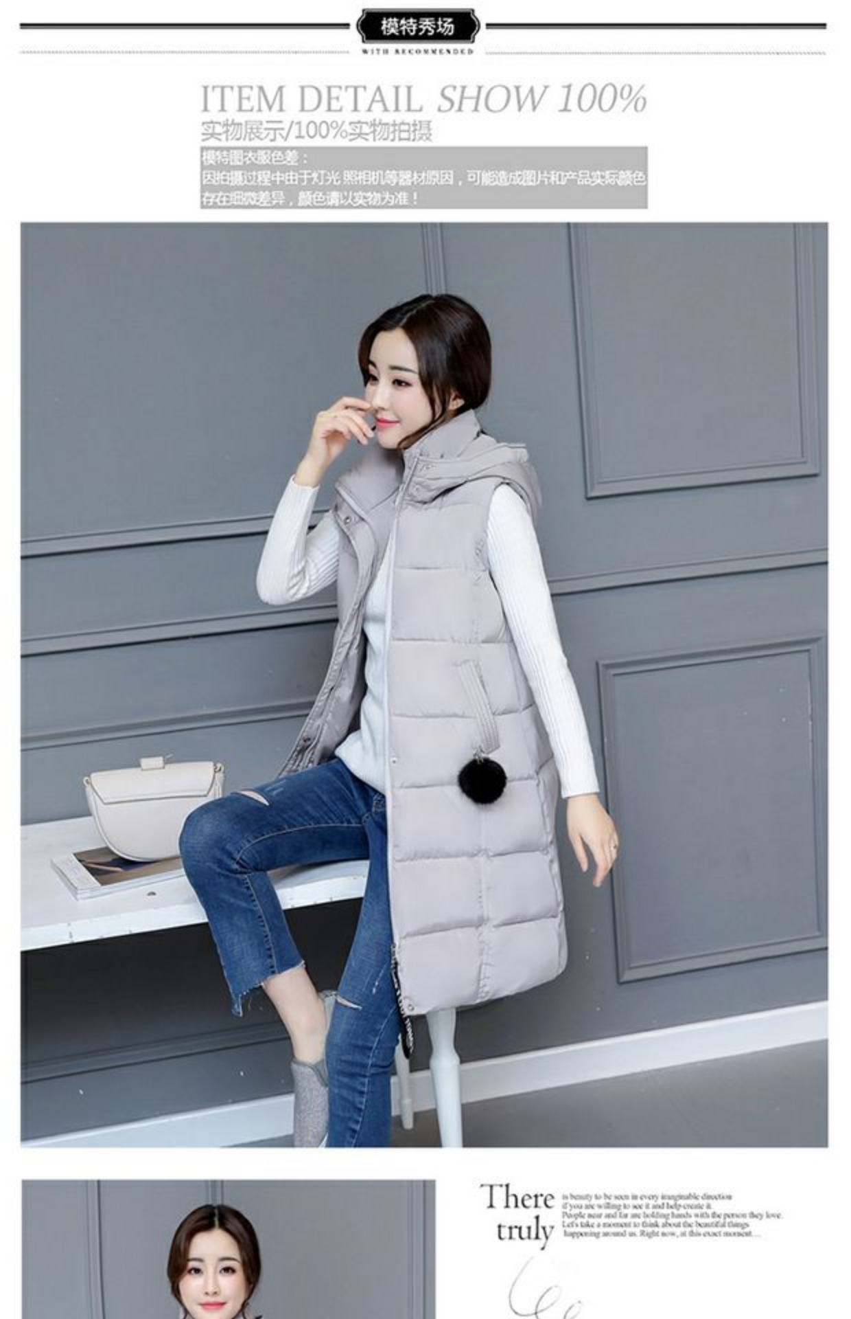 Áo vest nữ cotton dài thu đông 18 mới thời trang Hàn Quốc áo trễ vai dày vest mỏng xuống áo vest áo khoác dạ nữ