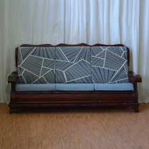 Solid wood sofa sponge cushion with backrest thickened Chinese mahogany sofa spring and autumn chair cushion non-slip four seasons universal