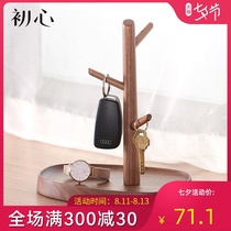 European-style wooden hanging key storage rack Desktop jewelry rack Creative decoration door living room entrance storage rack
