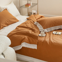 Korean version full cotton double layer yarn summer quilted by lace floral lace quilt summer cool by water washable machine washout air conditioning by the summer