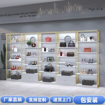 Customized bag display rack boutique shoe store with lights multi-layer shelves display ornaments sample display cabinet cabinet customization