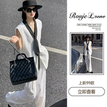 ROUJE LONDE flowers are always there all year round knowing everything about Kyushu white vest wide-leg pants suit for women in summer