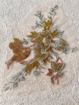 Colorful gold pipe butterfly small bird bead embroidery for flower bridal gown show and accessories embroidered cloth with DIY rework