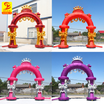 New crown European style wedding celebration inflatable arch 6m8m rainbow store shop opening celebration gas mold