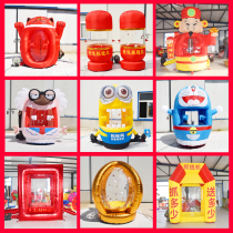 New inflatable money graber Money graber Cartoon gas mold God of Wealth money graber Dingdang machine cat lucky draw props