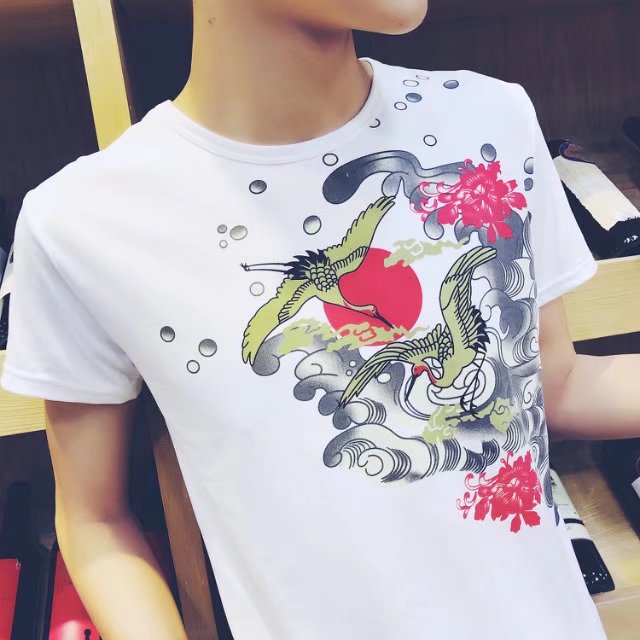 Thiếu niên mùa hè ngắn tay T-Shirt nam giới với mô hình rồng mùa hè junior học sinh trung học đẹp trai nhìn quần áo tốt triều