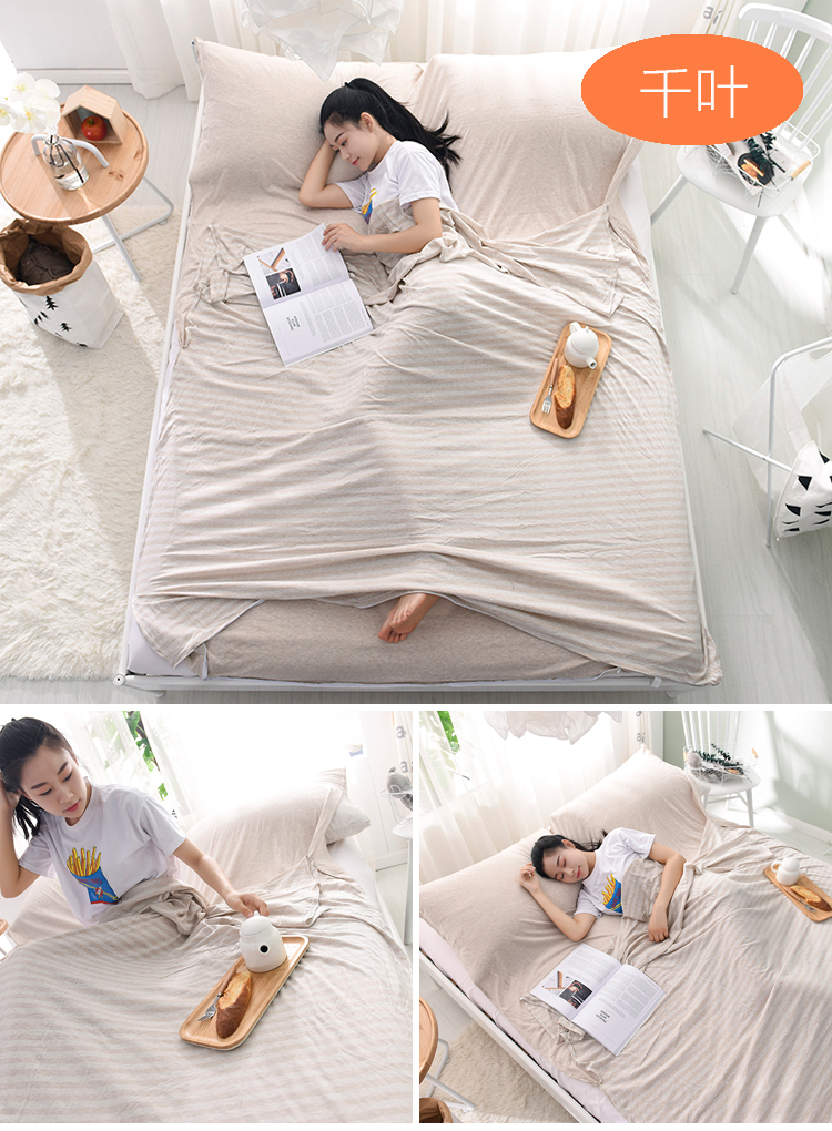 Khách sạn Tianzhu năng suất bông cotton đan bông kiểu Nhật túi ngủ du lịch trên vải bẩn người di đúp - Túi ngủ mua túi ngủ văn phòng