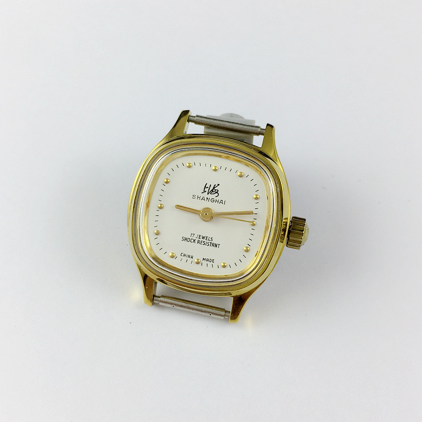 Shanghai Watches Factory production Shanghai Square White Face Round Nail Scale Machinery Women's Meter Diameter 25 mm Meter Belt