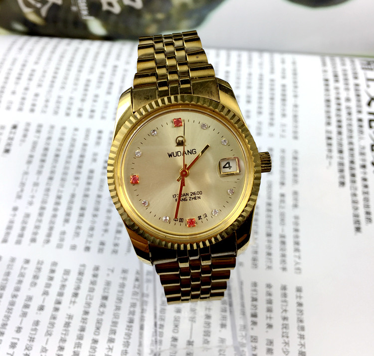 Original inventory Wuhan watch factory production Wudang brand single calendar manual mechanical watch diameter 38 mm