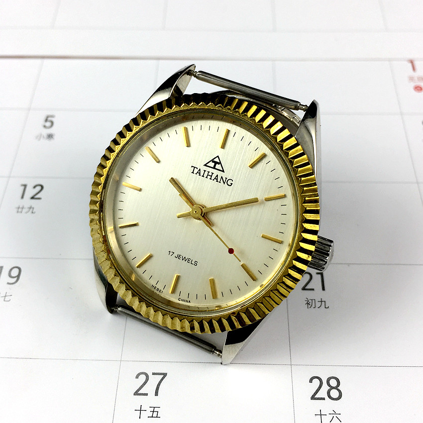 Original Clothing Stock Too a white steel dental side shell stud silver face Manual mechanical diameter 37 mm METER BELT