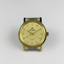 Shijiazhuang watch factory PRODUCED original inventory Taihang brand yellow shell yellow surface manual mechanical watch DIAMETER 37MM SEND strap