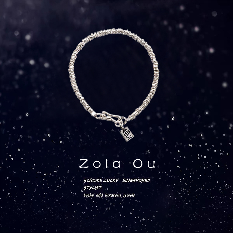 2026 Hot New Product 999 Pure Silver Coiled Small Fish Broken Silver Bracelet for Women, Light Luxury Niche Hand Jewelry Gift