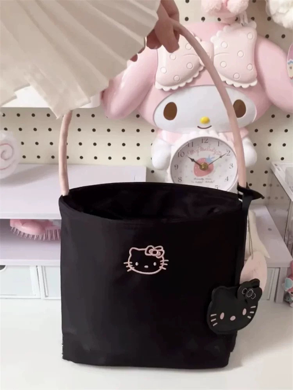 Kitty Pink Single-Shoulder Underarm Handbag Cosmetic Bag Large Capacity Simple Style for Girls 2025 New Model for Commuting Students