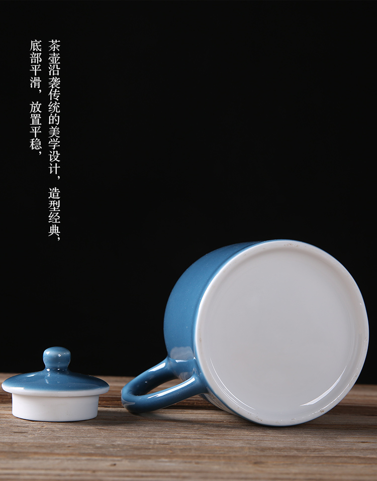 Ningxiangge Indigo men ấm trà gốm tráng men nồi gốm Kungfu bộ lọc ấm trà nhỏ nồi đơn - Trà sứ cốc uống trà