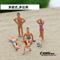 Mini simulation doll model miniature small people Sports swimming beach leisure vacation sand table scene ornaments
