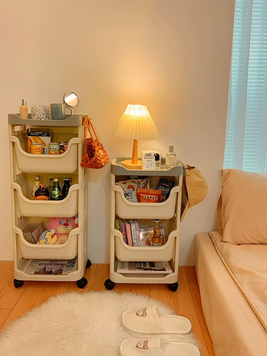 Закуски маленькие тележки устанавливают спальню прикроватной косметики многослойные хранения