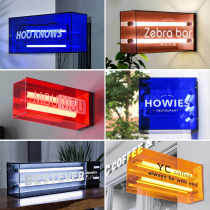 In front of door sign nail store wall color acrylic light box double-sided LED billboard customized