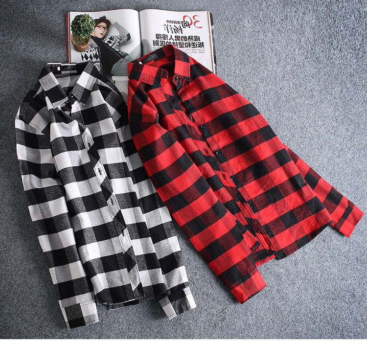 Áo sơ mi kẻ sọc nam tay dài phiên bản Hàn Quốc của xu hướng hoang dã bf port gió ins super fire couple áo khoác nam áo khoác cặp đẹp