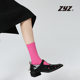 ZYZ original design mid-calf socks girly pink striped trendy women's socks 5 pairs of cute socks in gift box for women