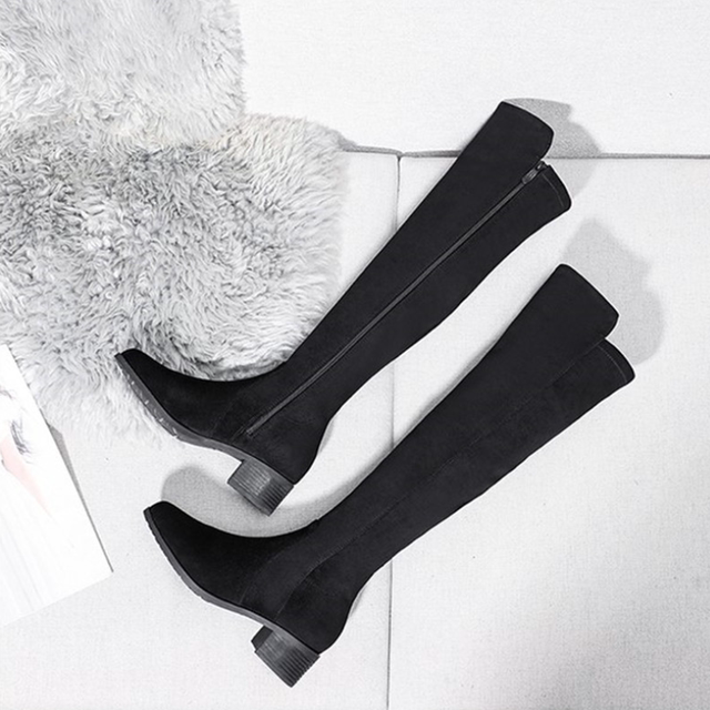 Over-the-knee boots for women 2025 autumn and winter new versatile knight boots high elastic boots internet celebrity slim boots long boots