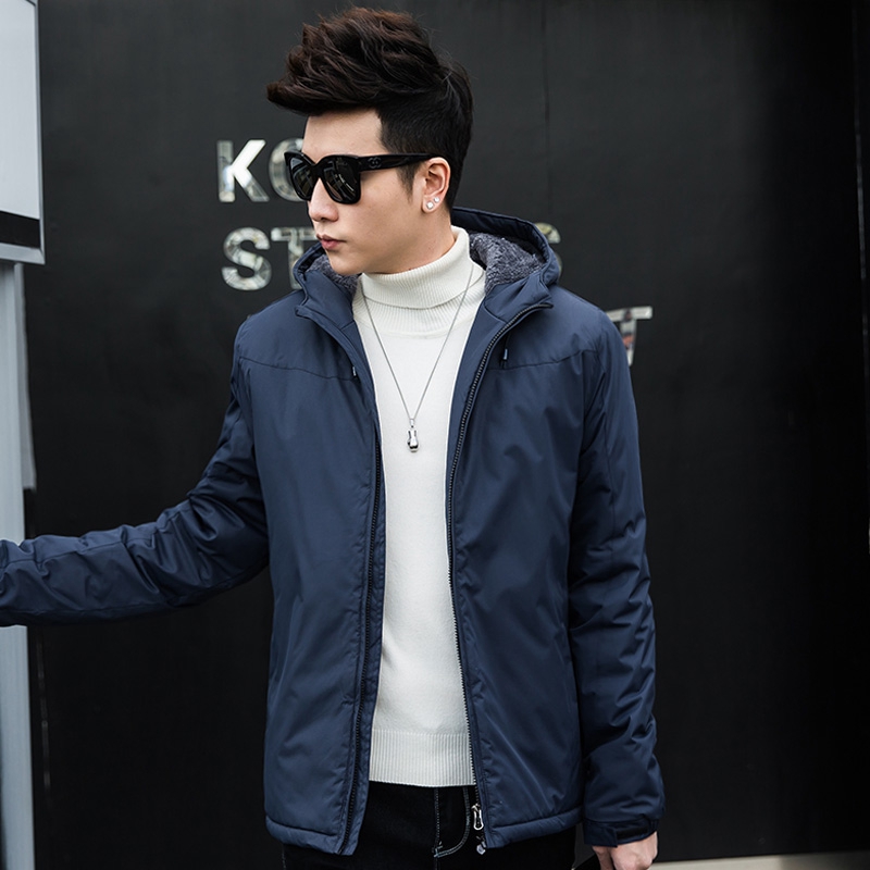 Autumn Winter Men's Submachine Clothing With Cap Plus Suede Thickened Warm Jacket Windproof And Rain-Proof Outdoor Sports Riding Clothing Cotton Clothes