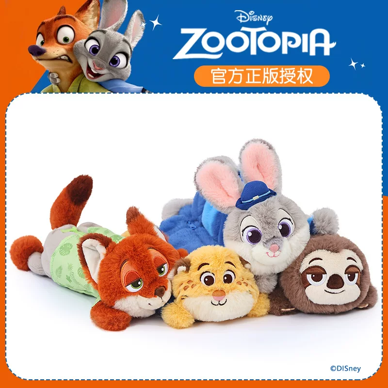 Disney, подлинный мультяшный карандашный набор, кукла, кролик, плюшевый органайзер сумка, полицейский, лиса, енот, подарок на день рождения
