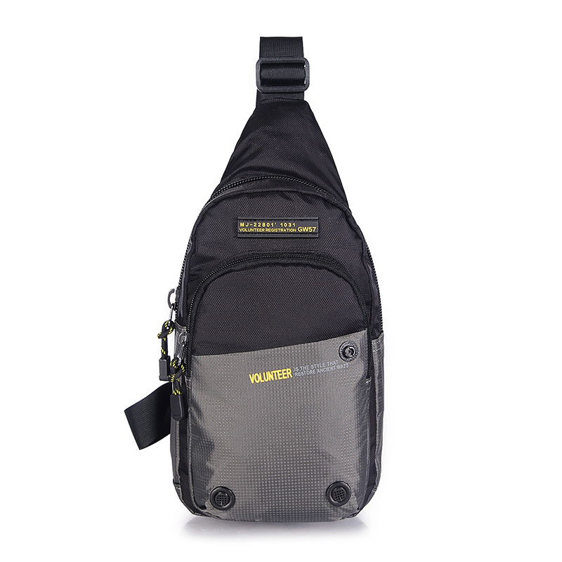 Men's chest bag messenger bag tide brand casual waterproof Oxford cloth shoulder bag canvas multi-function travel sports small backpack