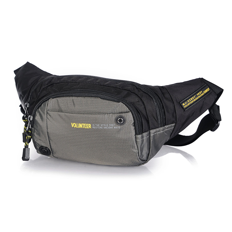 Sports waist bag men's multi-function mobile phone practical wear-resistant waterproof chest bag tide brand Oxford cloth casual canvas messenger bag