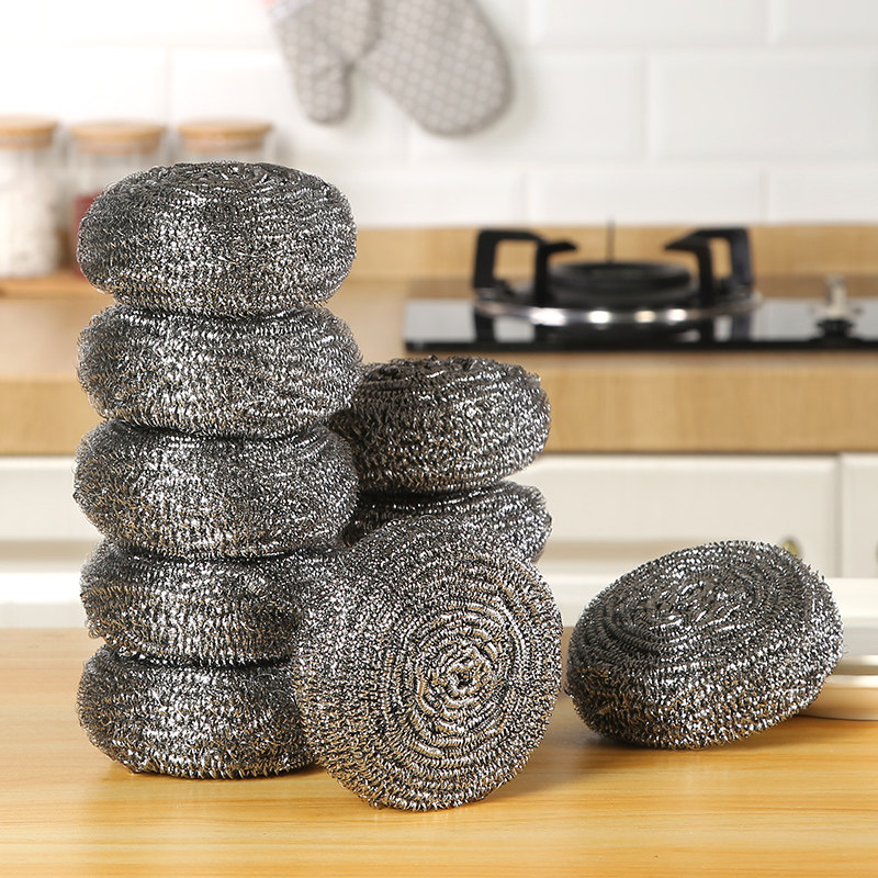 Large number of steel wire ball stainless steel cleaning ball not rusted steel wire ball decontamination cleaning household dishwashing with shank brush pot ball