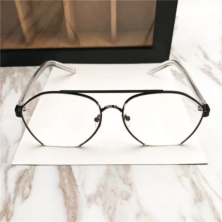 Huang Zikai buổi hòa nhạc với cùng một gương phẳng thủy triều cắt cạnh kính khung kim loại cá tính với kính cận thị