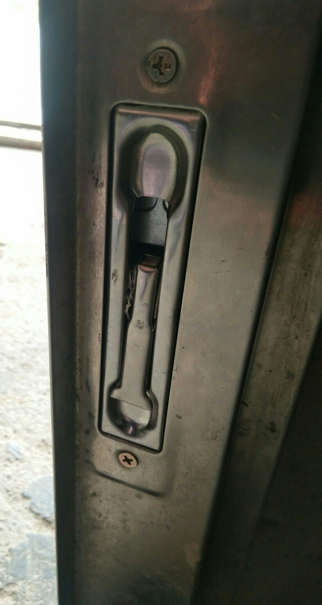 Security door heaven and earth dark bolt lock fireproof door double switch gate invisible stainless steel middle control bolt primary-secondary door