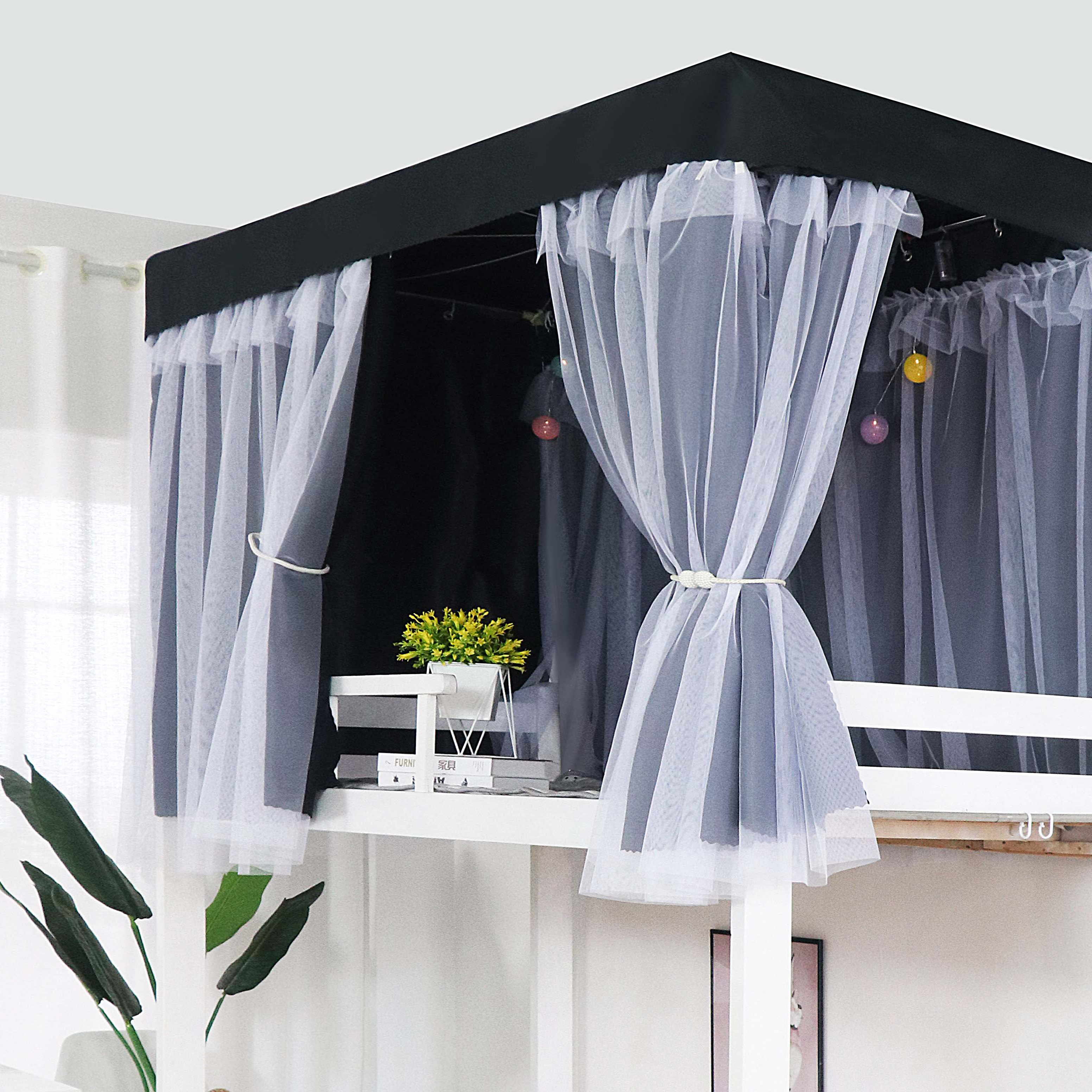 Super blackout bed curtain black light-blocking curtain bedroom upper bunk curtain lower bunk bed circumference simple dormitory curtain solid color
