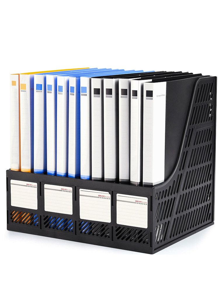 Deli office supplies folder Multi-layer data book storage box a4 Student board clip Insert file folder Large capacity data rack File frame bar File rack Stationery book stand Folder book holder bag