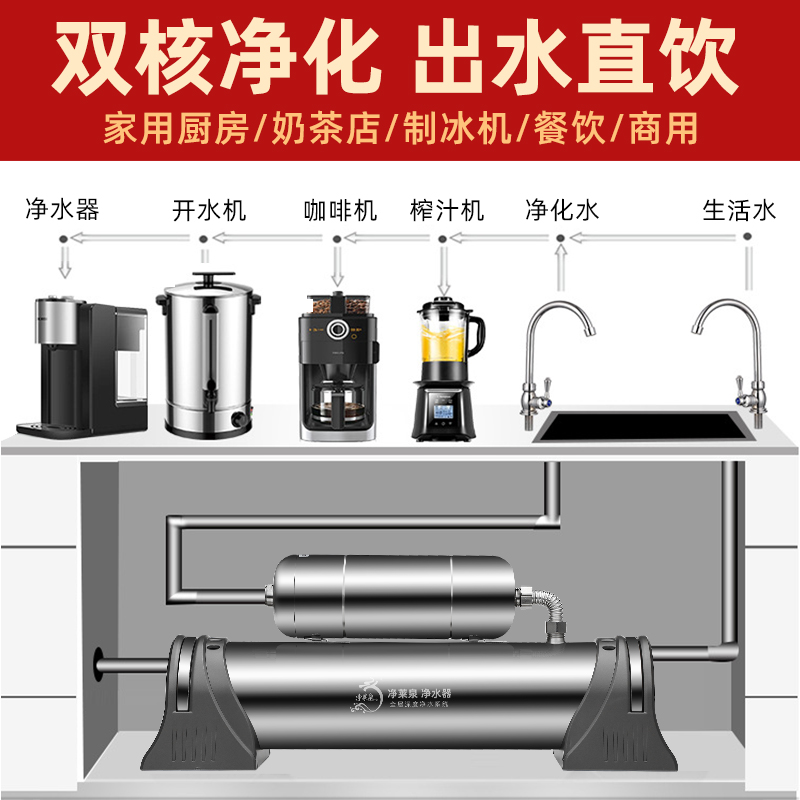 Water purifier household direct drinking machine kitchen milk tea shop ice machine commercial faucet large flow tap water filter