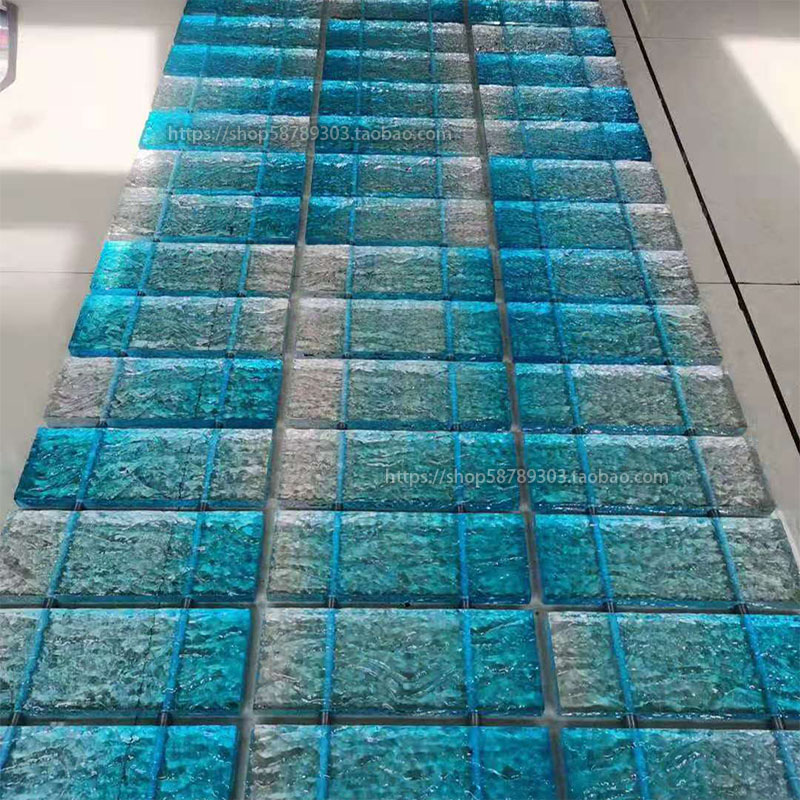 Crystal Hanging Sheet Screen Blue Asymptotic Hollowed-out Decorative Background Wall