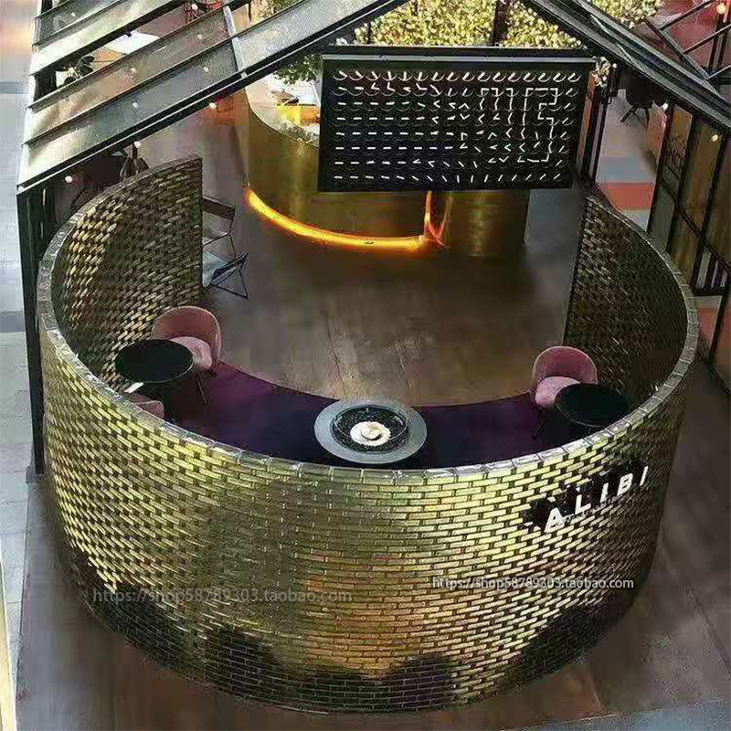 Crystal brick bar Brick Stained Glass Brick Arched decorative wrap room partition Background wall curved glass wall Round Wall Short