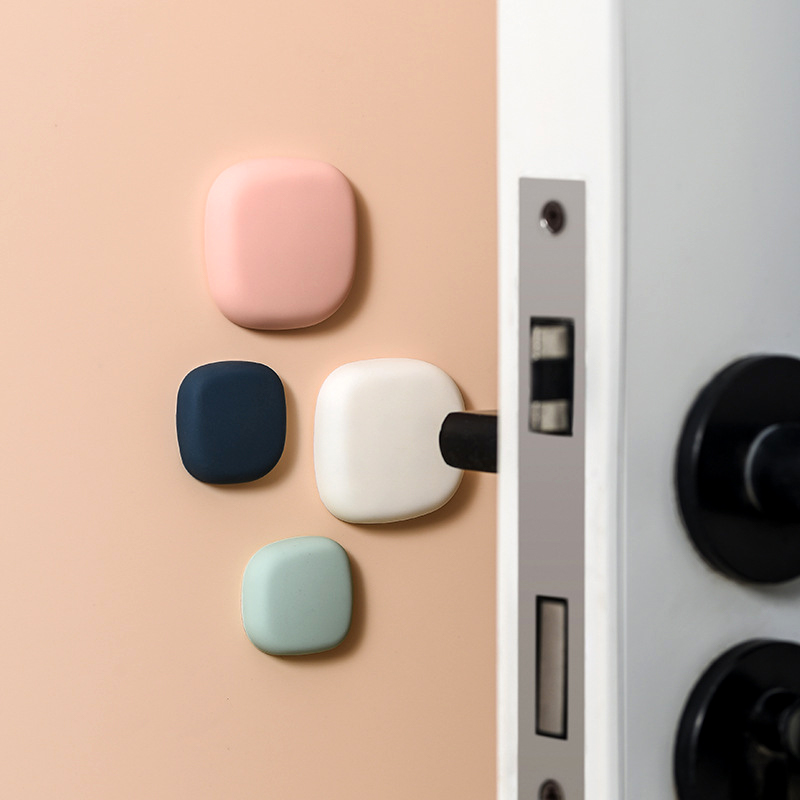 Home Door Anticollister Home Door Rear Wall Silicone Anti-Kowtow Buffer Protection Cushion Refrigerator Bedside Doorknob Door Sticker