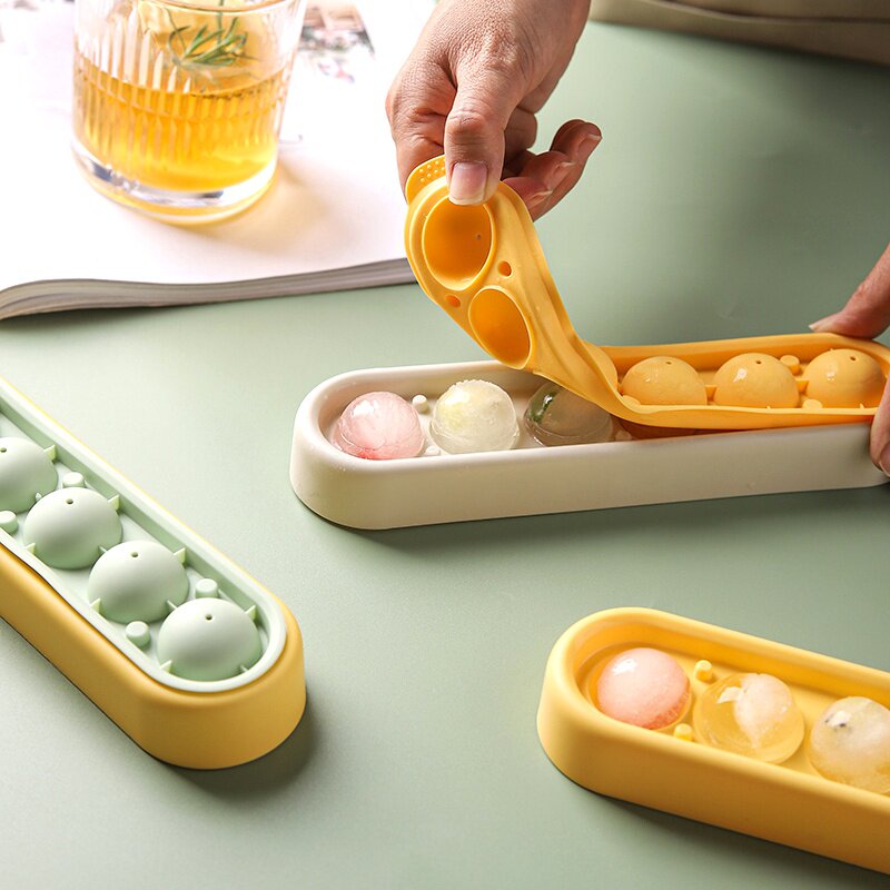 Ice Hockey Mold Silicone Ice Gel Ice Making Box Round Ball Frozen Ice Cubes Molds Freeze Home Fridge Ice-making Block God