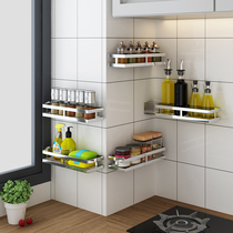 Kitchen rack oil and salt sauce vinegar seasoning storage rack wall-mounted wall-free seasoning household combination