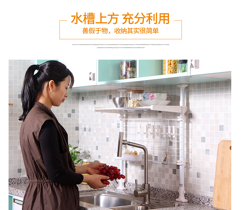 Kệ bếp miễn phí đột tường treo nồi xẻng móc treo kính thiên văn gia vị hàng đầu đứng dụng cụ nhà bếp giá kệ gia vị 3 tầng