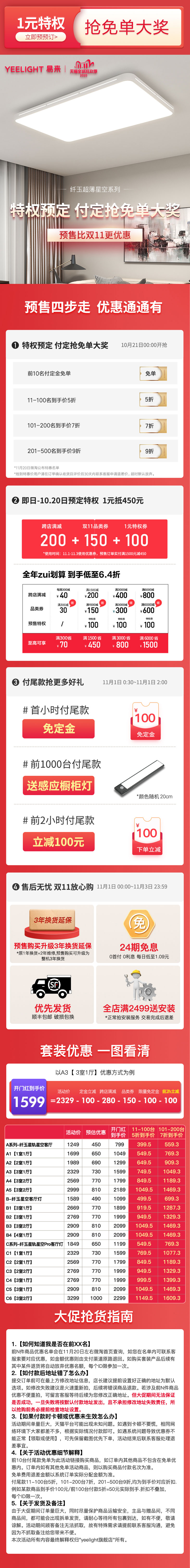 Yeelight 纤玉 智能LED吸顶灯 支持天猫精灵 90W 图1