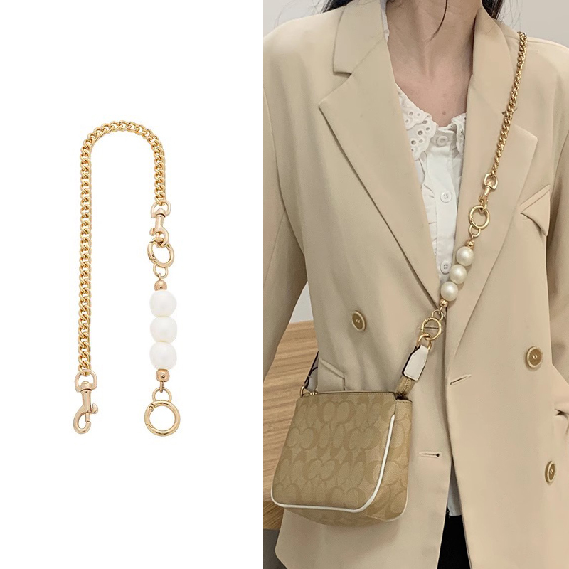 Suitable for Coach Mahjong Bag Extension Chain, Pearl Chain Bag Chain, Bag Chain Modification, Bag Chain Accessory, Crossbody Bag for Women, Single Shoulder Crossbody