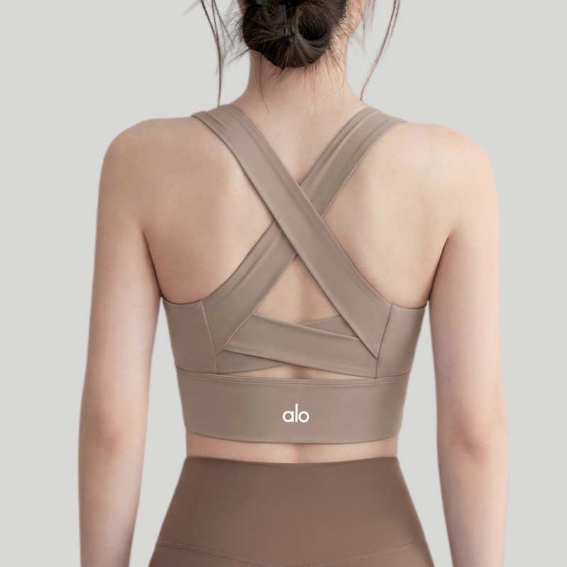 Aio Sports Bra for Women, High-Intensity Fitness Running, Shock-Proof Yoga Wear, Integrated Beautiful Back Cross-Style Vest Bra