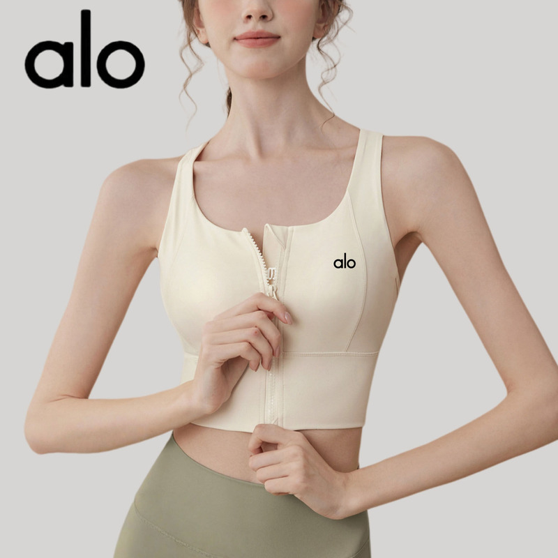 Aio Sports Bra Women's Shockproof Vest Pilates Top Bra Fitness Front Zipper Yoga Wear 2026 New Model