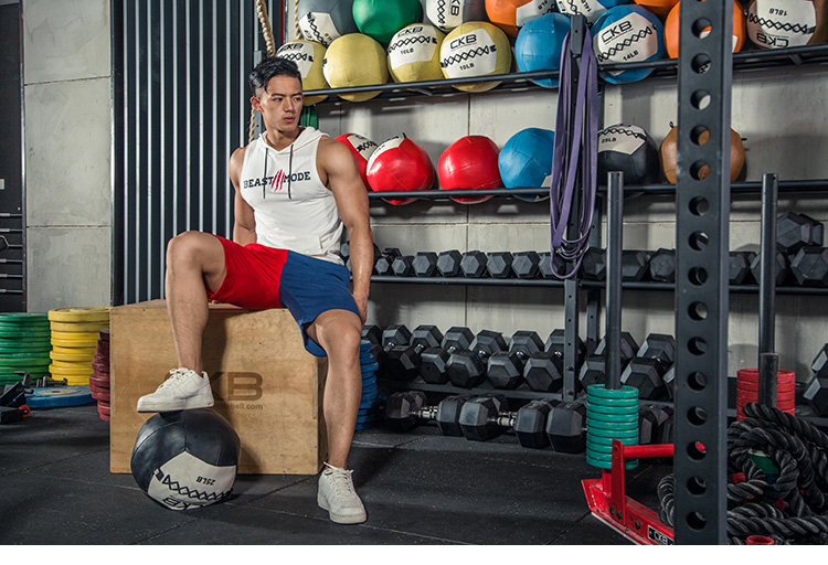 Cơ bắp ban đầu Tập thể dục Chó Anh không tay Hoodies Nam Thể thao Vest Đào tạo Vai Slim Vest - Áo thể thao áo khoác nam the thao